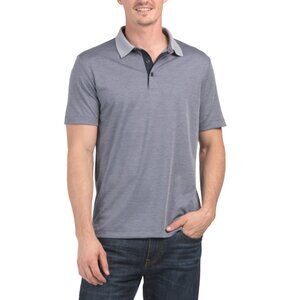 THEORY Baltic/white Atlas Pique Polo